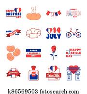 bundle of bastille day icons bundle of bastille day icons