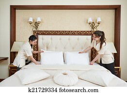 chambermaid woman team at hotel service chambermaid woman team at hotel service