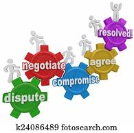 compromiso, disputa, negociación, acuerdo, resolución, gente, en, ge