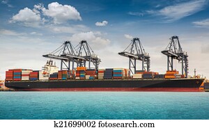 Container ship berthing port Container ship berthing port
