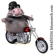 Fun hippo - 3D Illustration Fun hippo - 3D Illustration