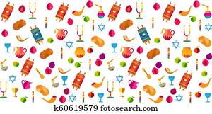 Rosh Hashanah Jewish New Year symbols pattern Rosh Hashanah Jewish New Year symbols pattern