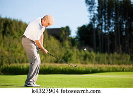 Senior golf player in summer Senior golf player in summer