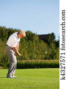 Senior golf player in summer Senior golf player in summer