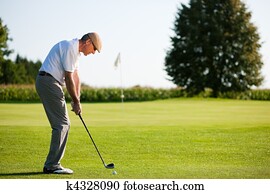 Senior golf player in summer Senior golf player in summer