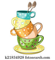 Stacked tea cups Stacked tea cups