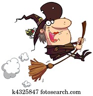 מכשפה, רוכב, מטאטא