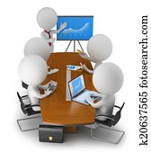 3d small people - business meeting