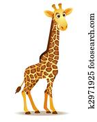 engraçado, girafa, caricatura