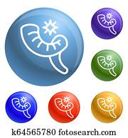 Jewish horn icons set Jewish horn icons set