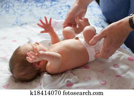 um, recem nascido, (1, semana, old), bebê