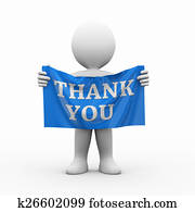 3d, איש, בד, דגל, תודה