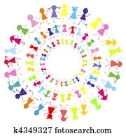 background with children staying in circles background with children staying in circles