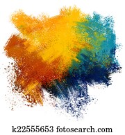 Colorful paint splash on watercolor Colorful paint splash on watercolor