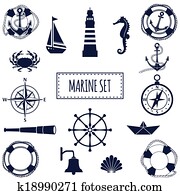 flache, marine, satz flache, marine, satz