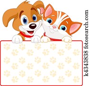 gato, e, cão, sinal