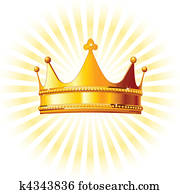 Golden crown on glowing backgroun Golden crown on glowing backgroun