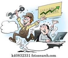 Happy Mechanic and business man Happy Mechanic and business man