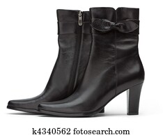 Ladies short black boots