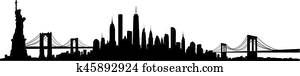 new york city skyline, vektor new york city skyline, vektor