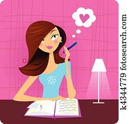 Teenage girl writing diary Teenage girl writing diary