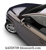 Car with a dark two-tone paint in the studio Car with a dark two-tone paint in the studio