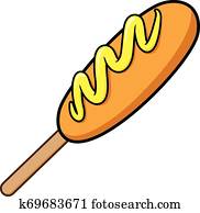 Corn Dog Graphics | Our Top 1000+ Corn Dog Clip Art Vectors | Fotosearch