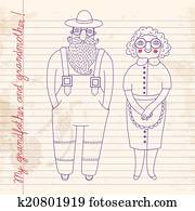 Elderly couple. Grandparents.