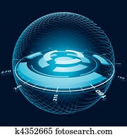 Fantasy Space Navigation Sphere. Vector Illustration