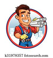 klempner, arbeiter, mit, schlüssel, dass, hand klempner, arbeiter, mit, schlüssel, dass, hand