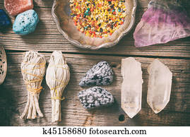 Natural rocks and white sage Natural rocks and white sage