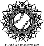 Download Clip Art of Baseball Softball Tribal Graphic Im k8015166 ...