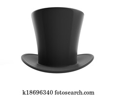 Black top hat on white background