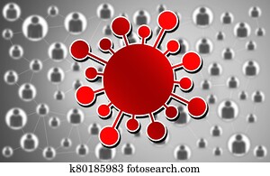 Covid19 or Corona Virus symbol in community concept Covid19 or Corona Virus symbol in community concept