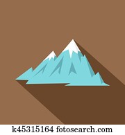Rocky Mountains icon, flat style Rocky Mountains icon, flat style