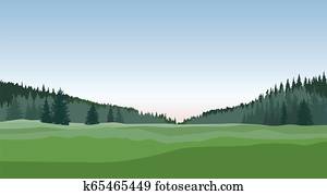 Rural landscape. Countryside nature skyline background Rural landscape. Countryside nature skyline background