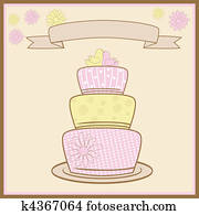 Tiered Wedding Cake With Love. Tiered Wedding Cake With Love.