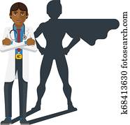 צעיר, רופא רפואי, גיבור על, ציור היתולי, קמיע