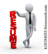 3d businessman resume word presentation