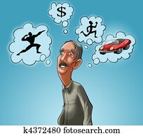 A senior man dreaming about his pass A senior man dreaming about his pass