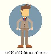 businessman with no money