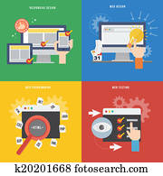 Element of web development concept icon in flat design Element of web development concept icon in flat design