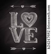 hand, gezeichnet, liebe, plakat hand, gezeichnet, liebe, plakat