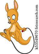 Kangaroo with jump rope Kangaroo with jump rope