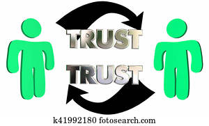 Mutual Trust Confidence People Partner Arrows 3d Illustration Mutual Trust Confidence People Partner Arrows 3d Illustration