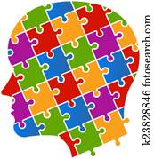 Puzzle people head logo Puzzle people head logo