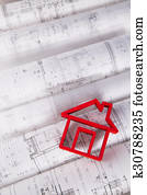 Rolls of architecture blueprints concept Rolls of architecture blueprints concept