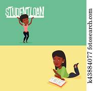 Two educational banners with space for text.