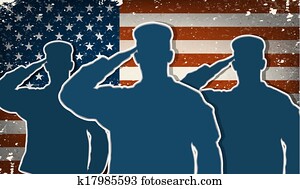 US Army soldiers saluting on flag US Army soldiers saluting on flag