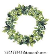 Watercolor hop wreath Watercolor hop wreath